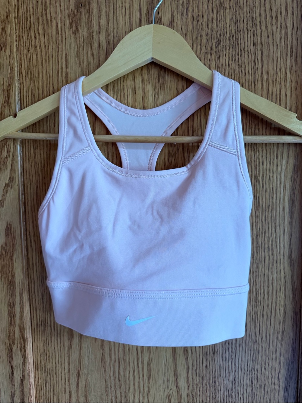 Nike Light Pink Racerback Crop Sports Bra, Size Small